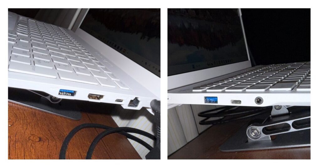 FMV Lite WA1/J2の側面全体(USB・HDMI・SDスロットがわかる写真)