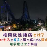 椎間板性腰痛とは？前かがみや座ると腰が痛くなる理由を理学療法士が解説