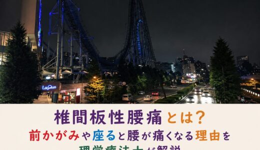 椎間板性腰痛とは？前かがみや座ると腰が痛くなる理由を理学療法士が解説